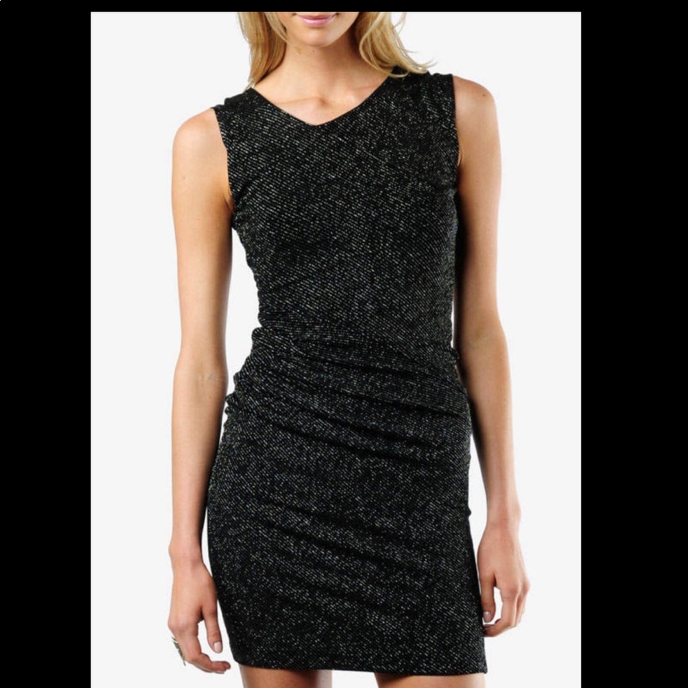 Alice and Olivia black and silver dress